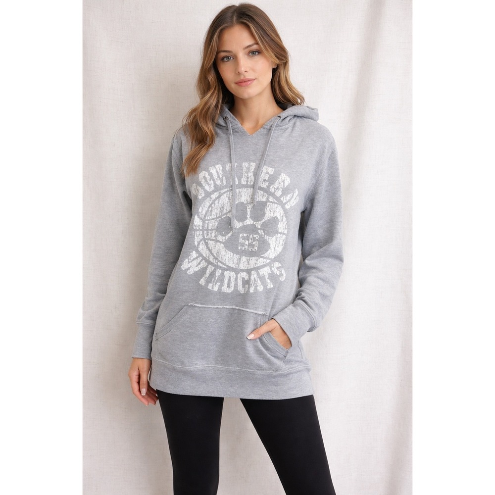 No Boundaries‎ Y2k Southern Wildcats Hoodie Womens Large GrayLongline Pullover